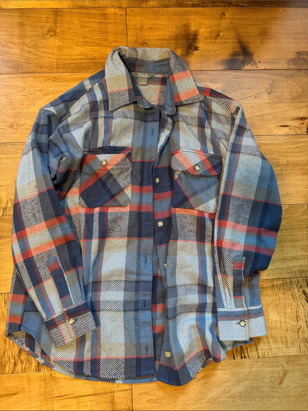 Natural Reflections Blue, Navy & Red Plaid Jacket